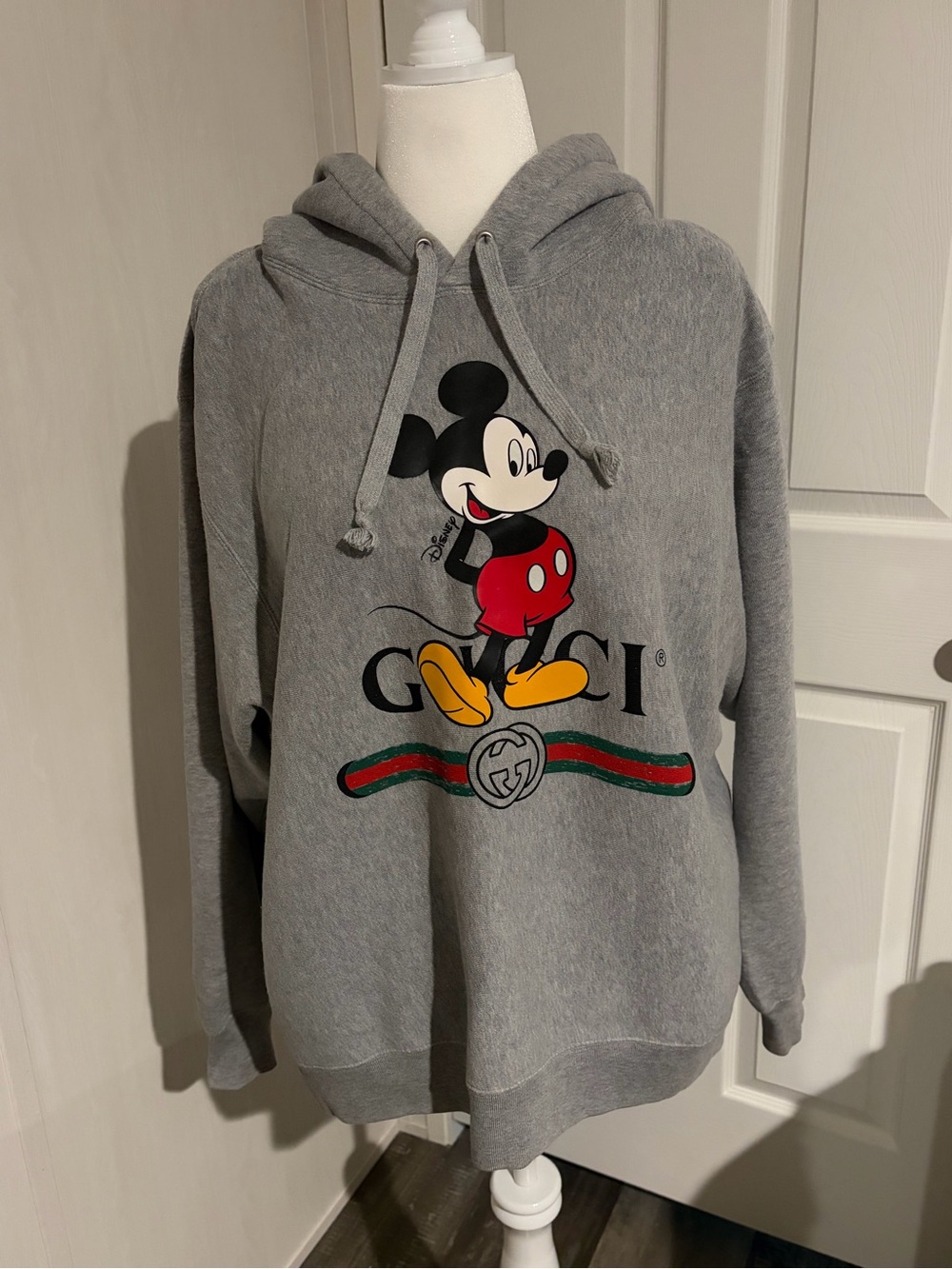 Gucci Gray Mickey Mouse Hoodie Sweatshirt - Men's Large